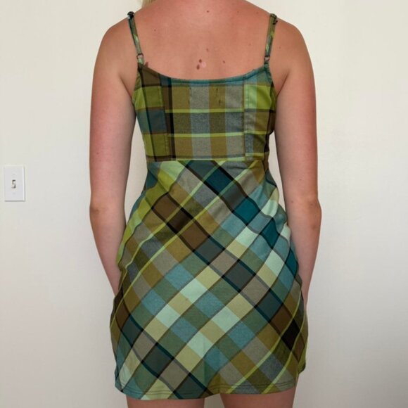 Urban Outfitters Green Plaid Checks Green mini Dress - Picture 5 of 5